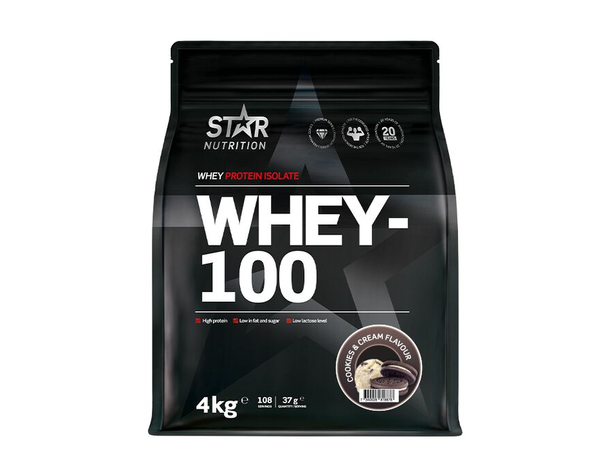 Star Nutrition - Whey-100 Myseprotein 4 kg - Banana Chocolate